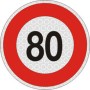 Segnale velocità 80 km/h per veicoli omologato, adesivo catarifrangente classe 2 diametro cm. 20