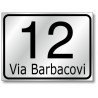Numero civico 16x12 con nome strada, in alluminio composito, sp. 2 mm., fondo rifrangente classe 1 completo di personalizzazione
