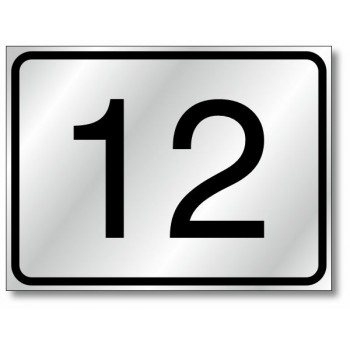 Numero civico semplice 16x12, in alluminio composito, sp. 2 mm., fondo rifrangente classe 1 completo di numerazione personalizza