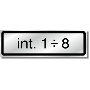 Targa aggiuntiva civico formato 16x5, in alluminio composito, sp. 2 mm., fondo rifrangente classe 1