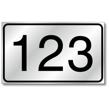 Numero civico maggiorato 20x12, in alluminio composito, sp. 2 mm., fondo rifrangente classe 1 completo di numerazione personaliz