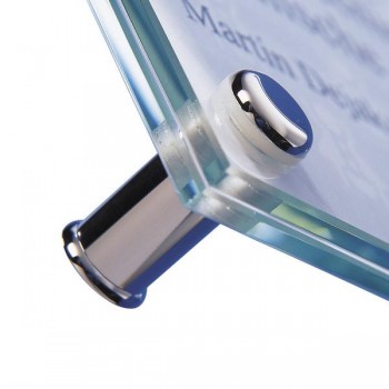 Kit distanziali argento cromato diametro della testa mm 15, per targhe fino a 11 mm di spessore, distanza dal muro mm 21, set da