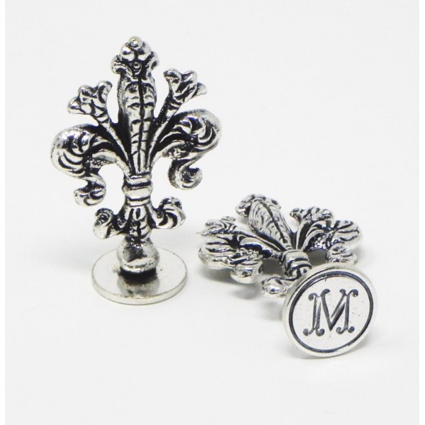 Sigillo ceralacca monogramma lettera M, diametro mm 18
