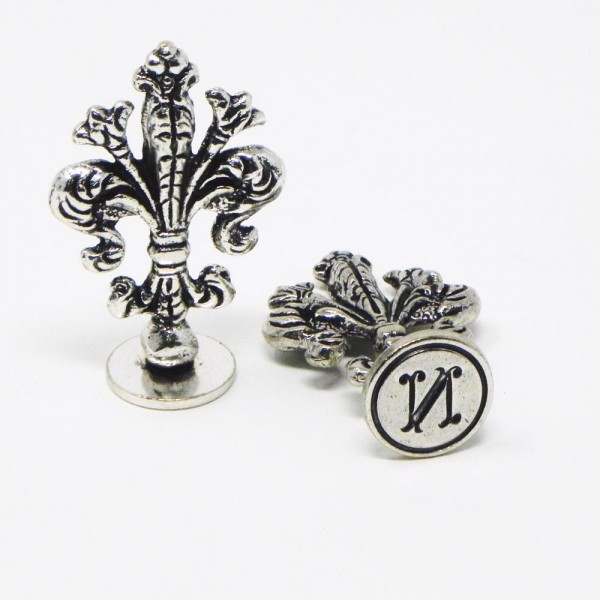 Sigillo ceralacca monogramma lettera N, diametro mm 18