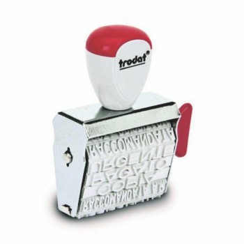 Timbro manuale polinome mm 5, 14 testi commerciali.