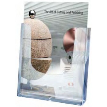 Portadepliant A4 da parete in metacrilato con fori di fissaggio