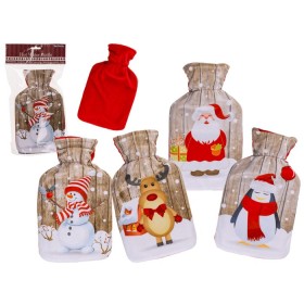 Borsa dell'acqua calda tema natalizio, con Babbo Natale, pinguino, pupazzo di neve e renna (assortimento), cover in 100% poliest