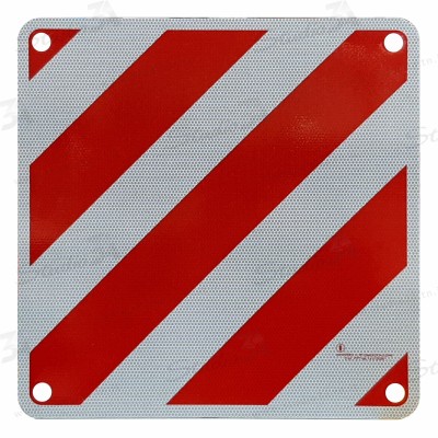 Pannello carichi sporgenti omologato, cm. 50x50 alluminio alta rifrangenza classe 2