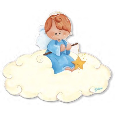 Targa personalizzabile Angelo azzurro misura circa 21x17