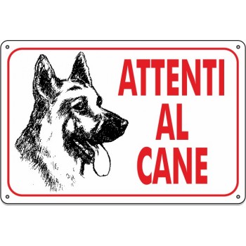 Cartello Pvc "Attenti Al Cane" - 20x30 - 1 Cartello