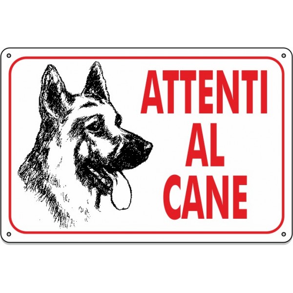 Cartello 'Attenzione Al Cane' – Targhetta In Vinile, PVC O Alluminio, Resistente Alle Intemperie, 4 Dimensioni, Made In France