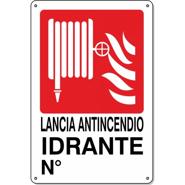 Cartello Pvc "Lancia Antincendio" - 20x30 - 1 Cartello