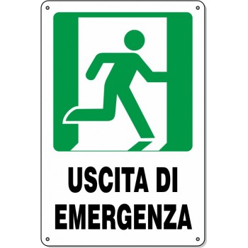 Cartello Pvc "Uscita Di Emergenza Dx" - 20x30 - 1 Cartello
