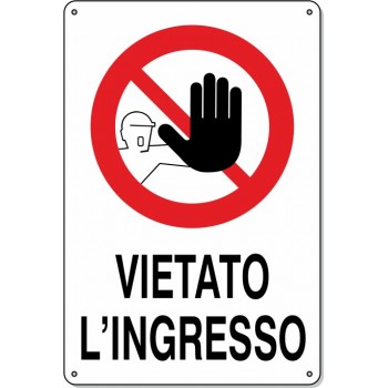 Cartello Pvc "Vietato L'Ingresso" - 20x30 - 1 Cartello