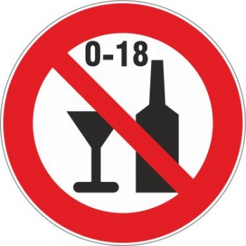 Adesivo Vietato alcol ai minori - 1 Etichetta