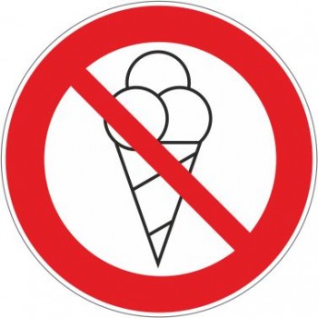 Adesivo Vietato Gelati Tondo - 1 Etichetta