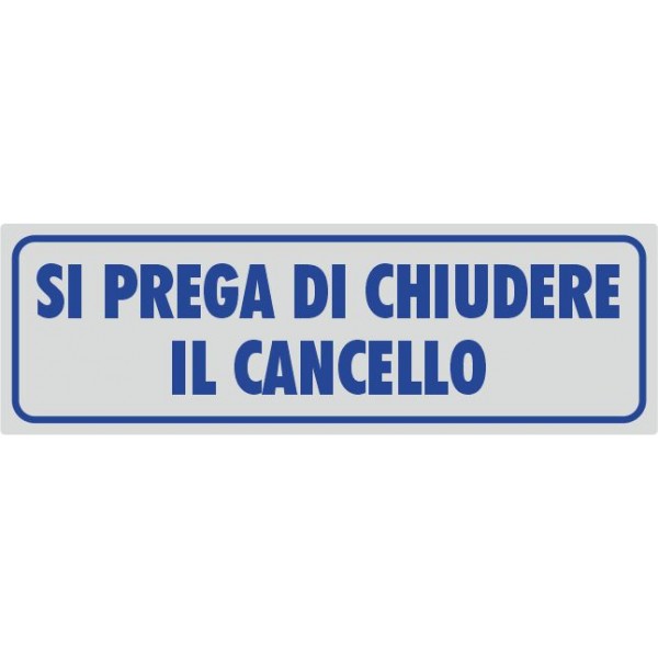 Chiudere Il Cancello Adesivo Argento - 1 Etichetta