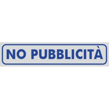 No Pubblicità 9X1,5 Adesivo Argento - 1 Etichetta