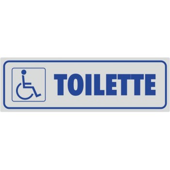 Toilette Con Simbolo Disabili Adesivo Argento - 1 Etichetta