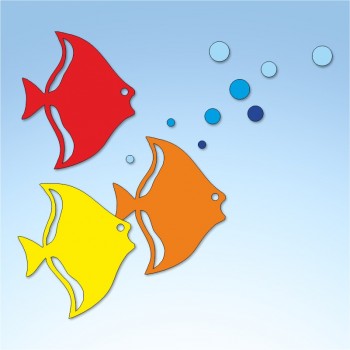 Vetrofania estate pesci, misura circa cm. 70x70