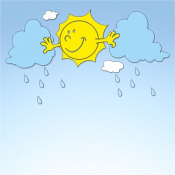 Vetrofania estate sole e nuvole, misura circa cm. 80x55