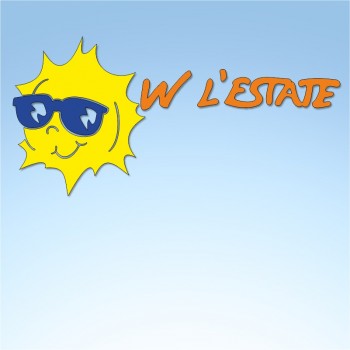 Vetrofania estate W l'estate, misura circa cm. 80x40