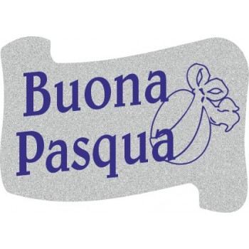 200 etichette ca. Buona Pasqua pergamena, mm.36x25 - ARGENTO