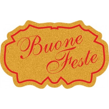 200 etichette ca. Buone Feste coccarda, mm.35x22 - ORO