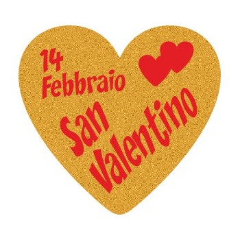 200 etichette ca. San Valentino cuore, mm.25x23 - ORO