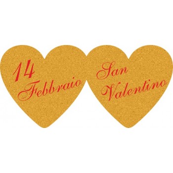 200 etichette ca. San Valentino doppio, mm.48x23 - ORO