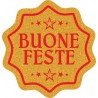 220 etichette Buone feste coccarda, mm.23x23 – ORO