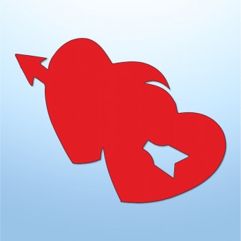 Mini adesivi cuore s. valentino - 5 pezzi