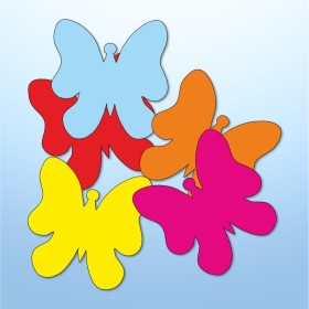 Mini adesivi farfalle - 5 pezzi