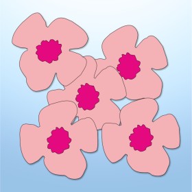 Mini adesivi fiori di pesco - 5 pezzi