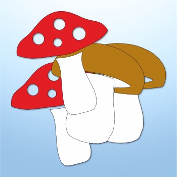 Mini adesivi funghi - 4 pezzi