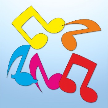 Mini adesivi note musicali - 5 pezzi