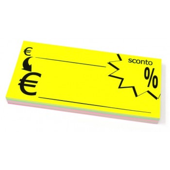 Euro Promozionale Stampato - 50 Segnaprezzi â€“ Fluo Assortiti