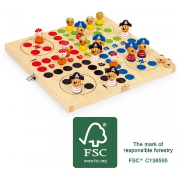 Non t'arrabbiare Ludo Isola dei pirati, ca. 24 x 24 x 1,5 cm, altezza pedina ca. 3 cm, Ø ca. 2 cm