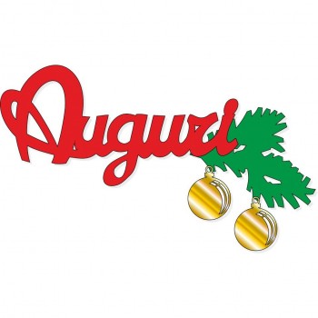 Scritta natale auguri con bocce