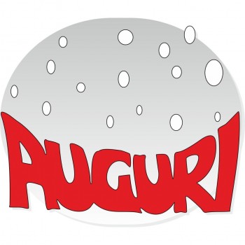 Scritta natale auguri con nevicata