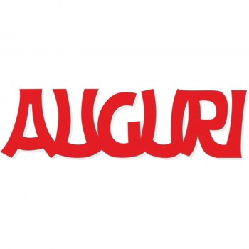 Scritta natale auguri piccolo rosso