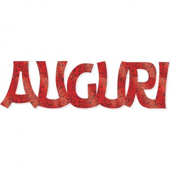 Scritta natale auguri piccolo rosso brillante