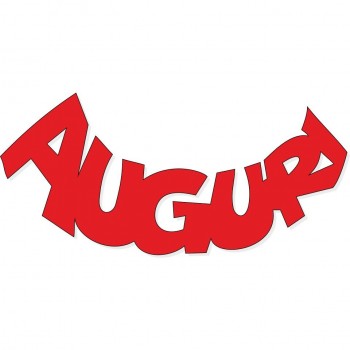 Scritta natale auguri rosso curvato