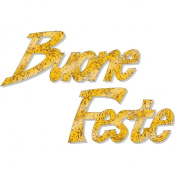 Scritta natale buone feste brillante oro