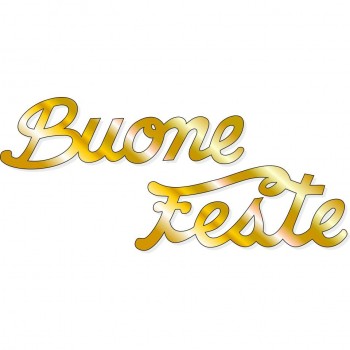 Scritta natale buone feste corsivo oro