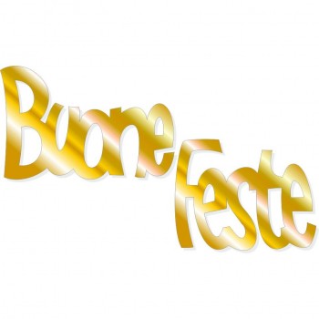 Scritta natale buone feste piccolo oro
