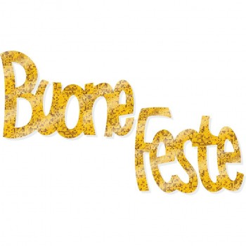 Scritta natale buone feste piccolo oro brillante