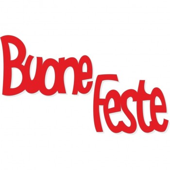 Scritta natale buone feste piccolo rosso