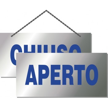 Cartellino Aperto Chiuso Argento/Blu