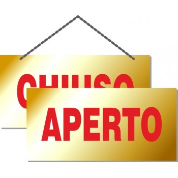 Cartellino Aperto Chiuso Oro/Rosso